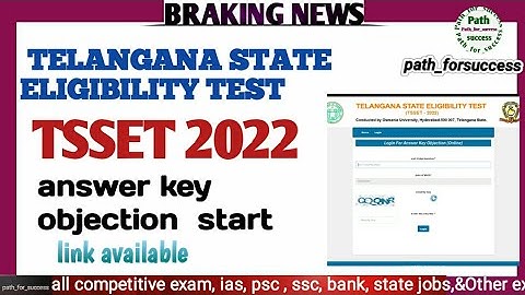 Tsset answer key | tsset 2022 answer key out |TS set answer key objection |ts set online |#tsset