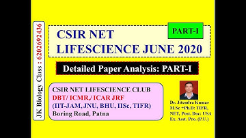 CSIR NET LIFESCIENCE NOVEMBER- 2020 || Memory based question Analysis II PART-I