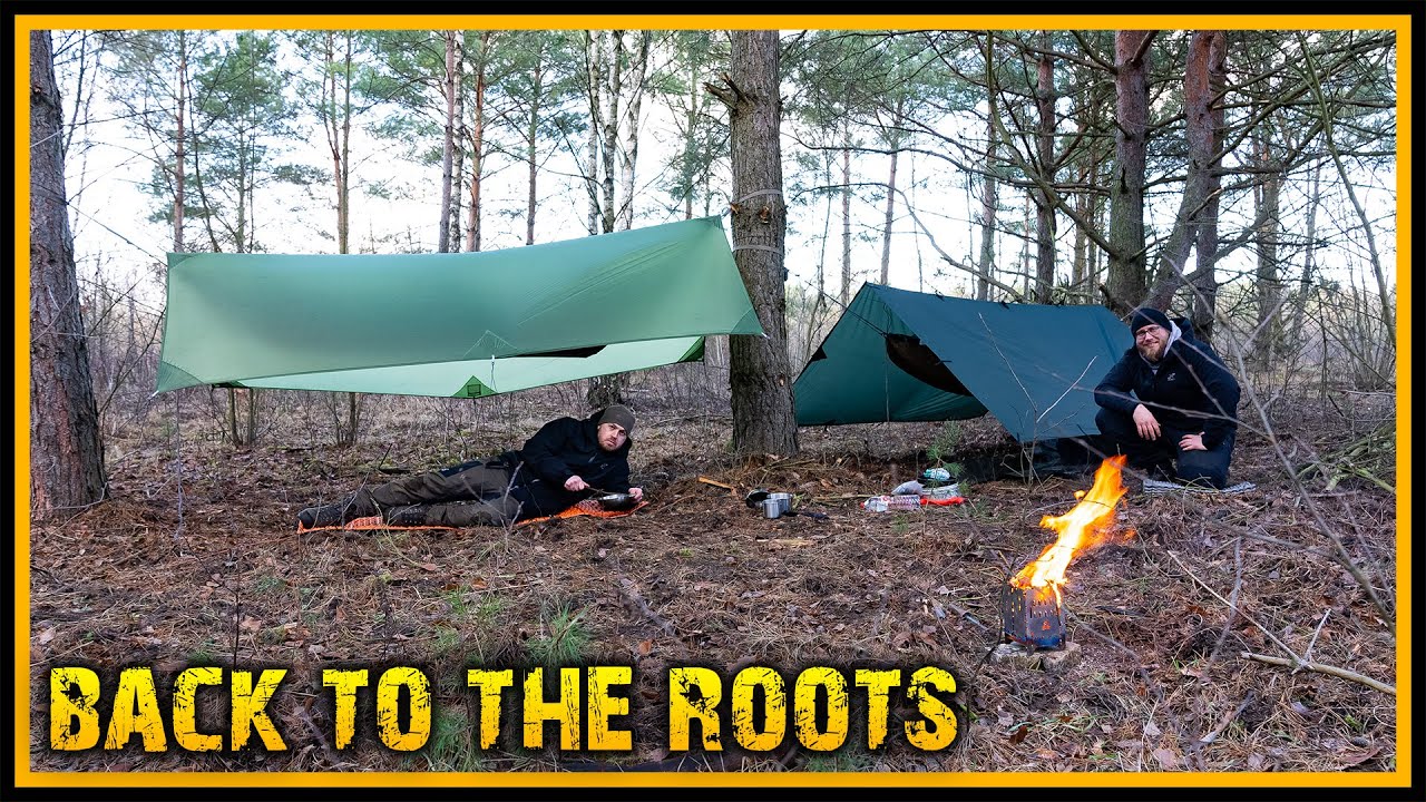 24h Winter Übernachtung / Overnighter am See - Bushcraft Outdoor Camping