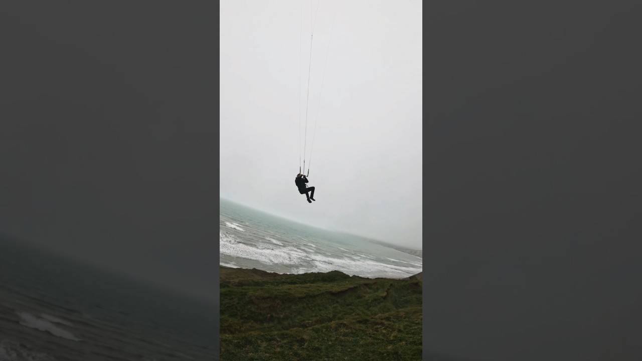 Don’t try this at home!! #courtintheact #cliffjump #kiteboarding #flying #hangtime