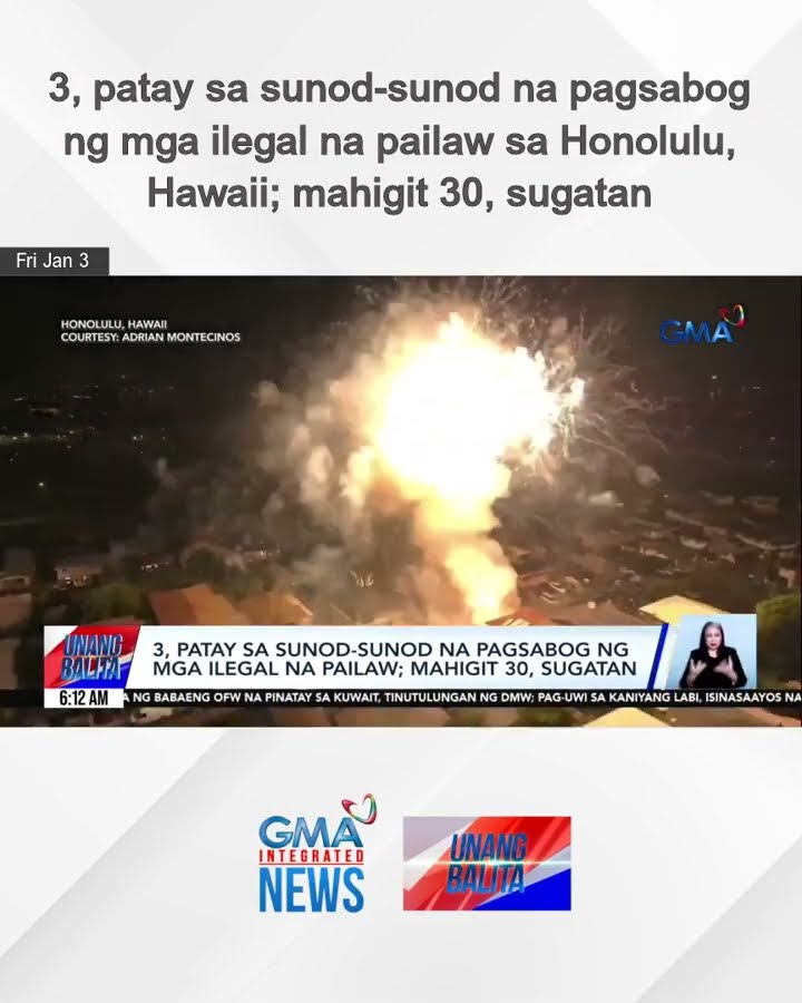 3, patay sa sunod-sunod na pagsabog ng mga ilegal na pailaw sa Honolulu, Hawaii;... | Unang Balita