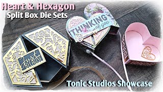 Heart &amp; Hexagon Split Box Die Sets | Tonic Studios Showcase