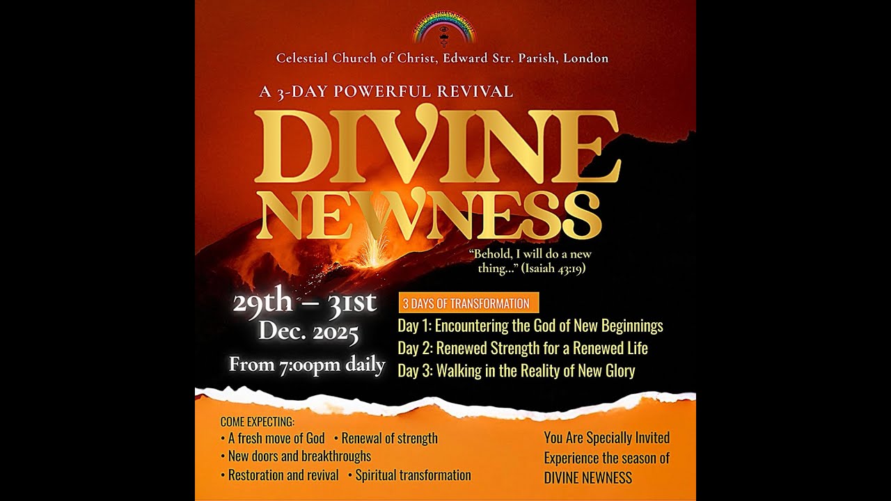 C.C.C. EDWARD ST PARISH | DIVINE NEWNESS : DAY 1 REVIVAL | MON 29TH DEC 2025