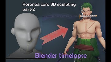 Roronoa zoro blender sculpting time lapse part 2