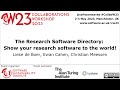 The research software directory show your research software to the world  cw23 demo