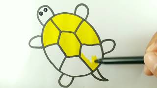 turtle easy drawing colour draw step coloring