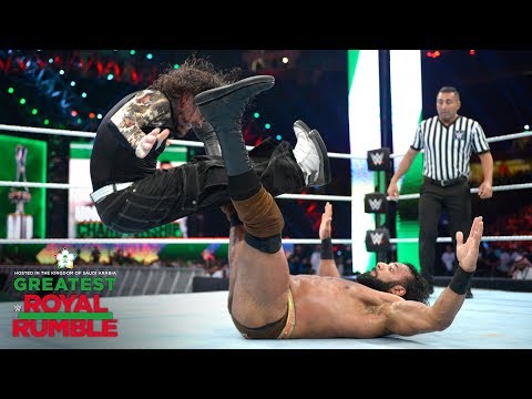 Jeff Hardy's double leg drop hits Jinder Mahal where it hurts: Greatest Royal Rumble (WWE Network)