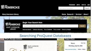 Searching ProQuest Databases