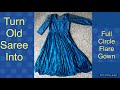 Gown from saree//Saree reuse idea//पुरानी साड़ी कैसे यूज़ करें//