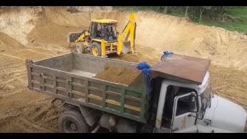 JCB Cutting Soil - JCB Backhoe 3DX Loading Soil IN Tipper Dump Video