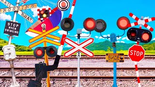 【踏切アニメ】飛行中に事故が起きてしまったふみきりカンカン😂😂😂The railroad crossing that has an accident while flying!!