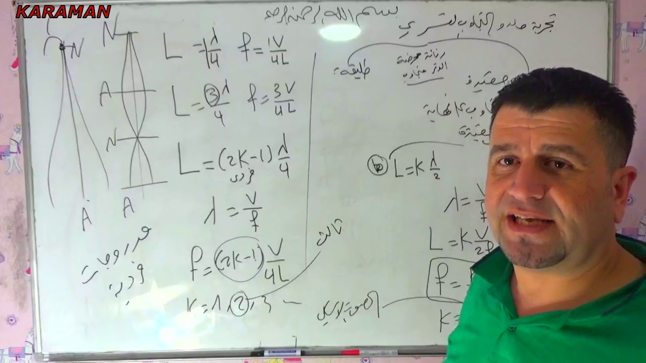 الامواج القسرية وتجربة ملد وقانون الاوتار