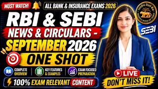 SEPTEMBER 2026 RBI & SEBI News | Monthly Current Affairs Marathons Series By Sheetal Mam #ibps #sbi