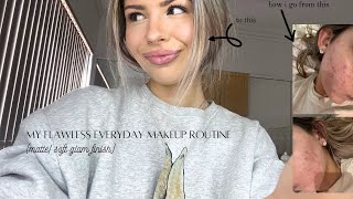 MY GO TO MATTE MAKEUP ROUTINE|acne cover up, easy application, seamless base, easy to follow