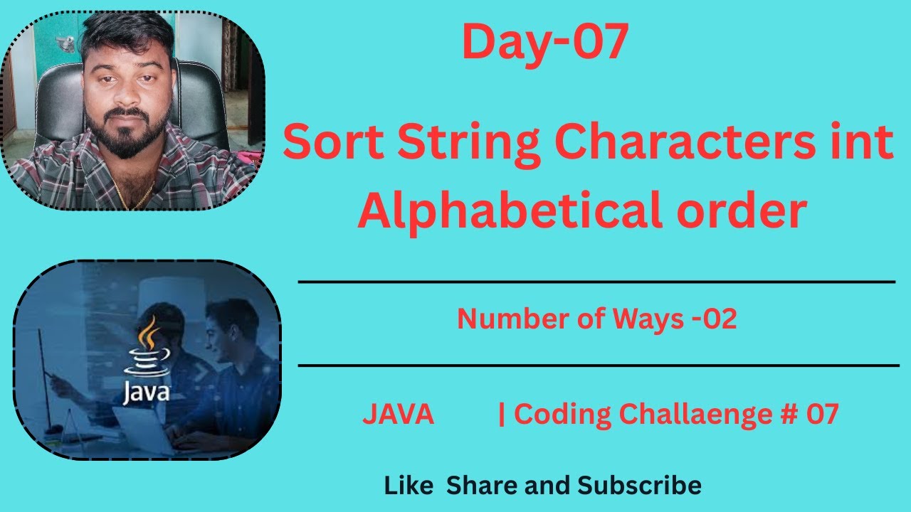 Java Program to Sort Characters in a String | Alphabetical Order | With ...