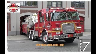 tiller Drift Seattle Fire Department  new Ladder 4 Responding