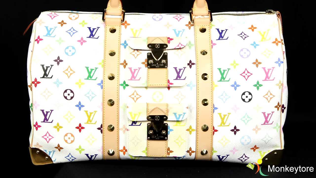 Authentic Louis Vuitton Monogram Multi color Keepall 45 