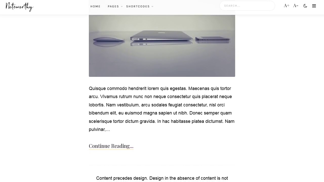 Noteworthy - Beautifully Minimal WordPress Theme for Writers and Bloggers