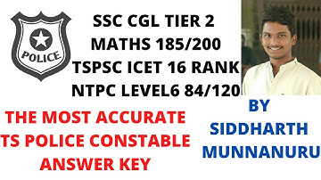 TS constable exam answer key english and maths