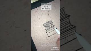 how to draw a stack of books