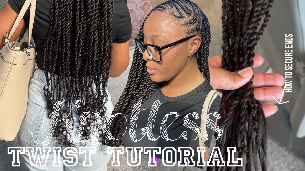 Knotless Twists Tutorial + How to Secure Ends - YouTube