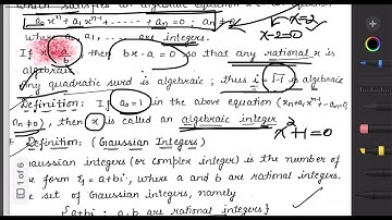 Lec-1 Gaussian Integers Q(i)| Algebraic Number Theory
