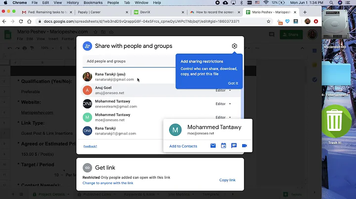Removing someone's access from a Google Sheet