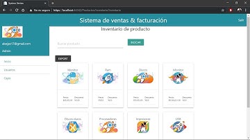 Sistema de facturación en ASP NET Core Interfaz registros de productos