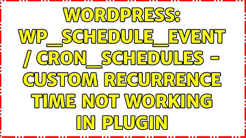 Wordpress: wp_schedule_event / cron_schedules - custom recurrence time not working in Plugin