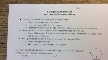 Geometry - 6.6 Trapezoids and Kites