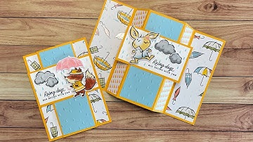 Easy Fun Fold Playing in The Rain Card with the Stampin’ Up Rain or Shine Suite
