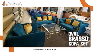 Oval Brasso Sofa Set | Drawing Room Sofa Set Oval Brasso Sofa Set | Drawing Room Sofa Set