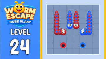 Worm Escape Cube Blast level 24 solution
