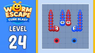 Worm Escape Cube Blast level 24 solution