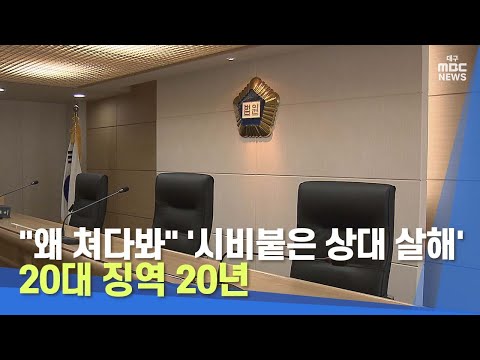 왜 쳐다봐 시비붙은 상대 살해 20대 징역 20년 대구MBC뉴스 