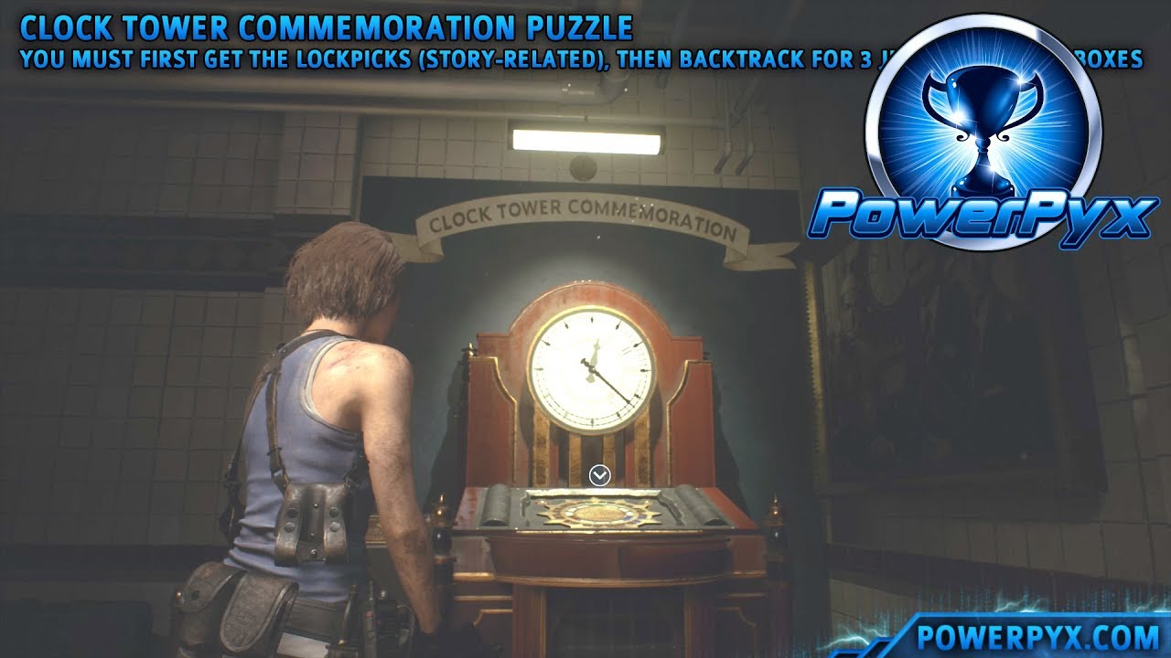 Resident 3 Remake - Clock Tower Commemoration Monument Puzzle Solution (Power Stones Trophy) YouTube