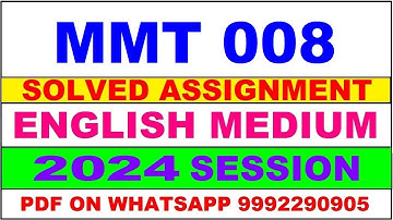 mmt 8 solved assignment 2024 | mmt 8 solved assignment in english 2023-24 | mmt 8 2024