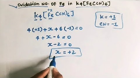 oxidation number of Fe in K4[Fe(CN)6] l coordination compounds l