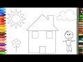 الرسم والتلوين للأطفال | كيفية رسم منزل و طفل | الرسم للأطفال | الأطفال ألوان الفيديو