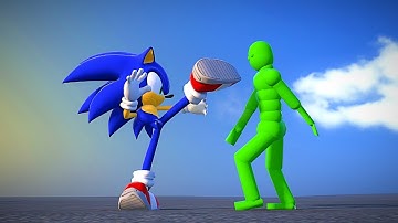 SONIC Fights Dynamic AI Ragdolls - Overgrowth Mods Gameplay