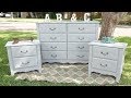 Painting a bedroom set grey : How to furniture makeover Painting a bedroom set grey : How to furniture makeover