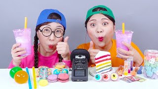 ASMR CẦU VỒNG MÓN TRÁNG MIỆNG KEM MÀU ĐÔNG LẠNH NIK-L-NIP Mukbang DONA