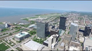 Aerial view of Cleveland from the top of Key Tower - Looking in all directions