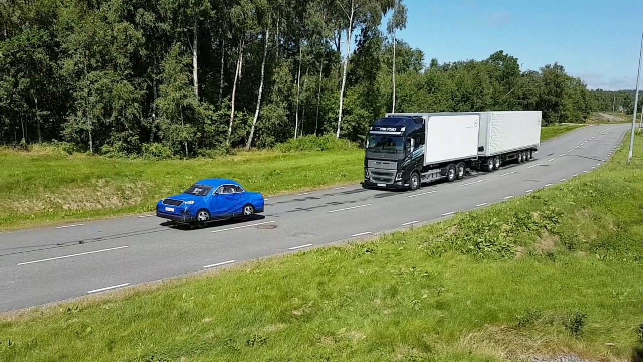 Emergency braking test demo Volvo YouTube