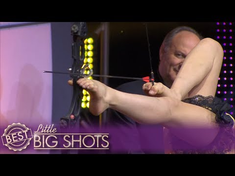 Little Big Shots | Girl Contortionist Uses Her Feet For Archery!