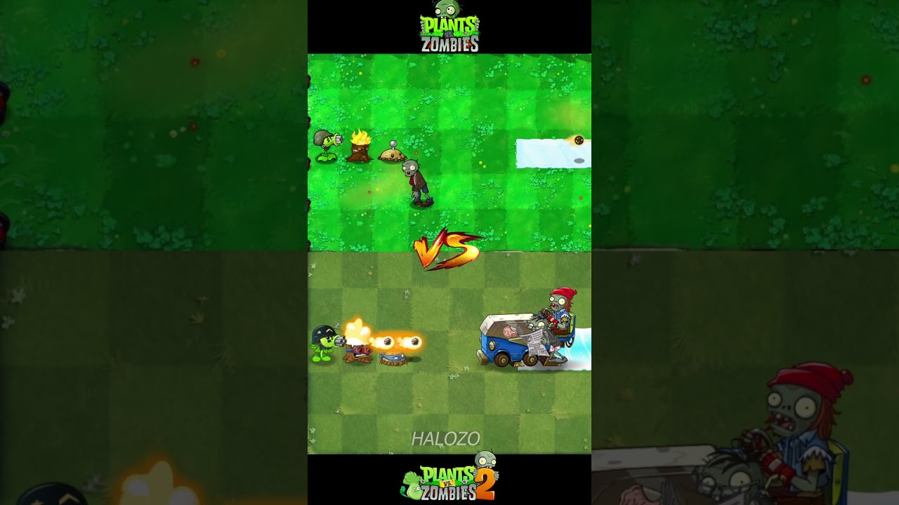 Pvz vs pvz 2 - Potato Mine + Torchwoods Plant Team Vs Zomboni Zombie Team 
