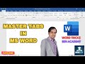 Using Tabs in MS Word | Left, Center, Right, Decimal &amp; indentation Tabs Explained