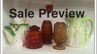 Preview of Items Available for Sale Wednesday