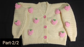 Crochet Strawberry Cardigan Part-2/2 (Eng.Subtitles) Beautiful Cardigan Knitting with Crochet