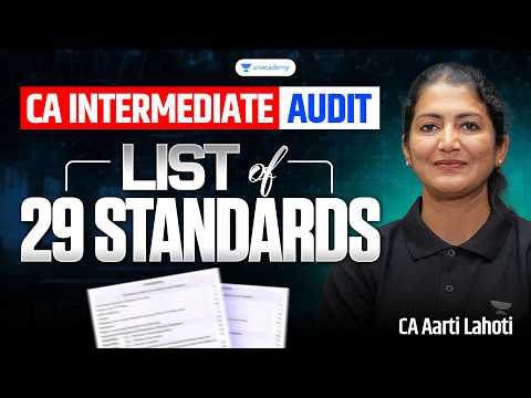 List of 29 Standards Applicable for CA Inter Audit | CA Inter May 2026 | CA Aarti Lahoti